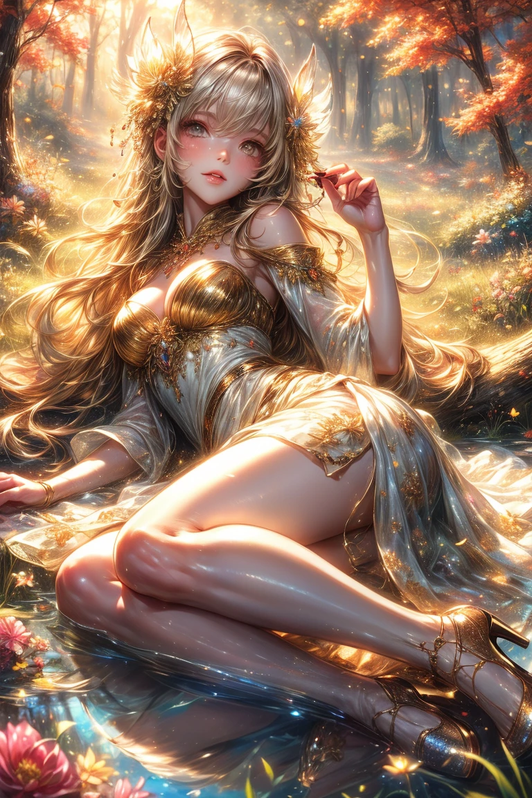 •	FEMME, Mirela Anton art Style, artistic, Soft color palette, windblown flowers, Sparkle, magical photography, Soft smooth lighting, Light background, realistic photo, super detailed, 4k, High resolution, super fine sharp, High quality, Unique, with no text, watermark, poorly drawn hands, poorly drawn feet, poorly drawn face, out of frame, mutation, mutated, extra limbs, extra legs, grainy, extra arms, disfigured, deformed, cross-eye, body out of frame, blurry, blurred, bad art, bad anatomy, Poorly drawn, Long neck, Long face, Long body, Double head, Beautiful colors, 3d rendered, Alphonse Mucha, Ross Tran, stanley artgerm lau --auto --s2