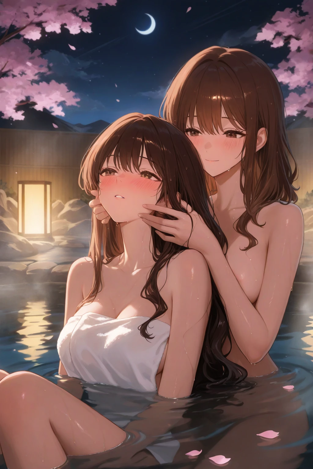 (masterpiece、Highest quality)、(Japan favelas、Old and dirty hot spring town)、((Beautiful night view))、((Unhygienic and lifeless:1.4、石のstage))、((tits、Pussy、3 or more junior high school girls、Three or more pretty naked girls、smile、fun))、((Unsanitary and dim))、Shady Red Light District、shaved ice、Sale of drinks、(stage、Everyone is having fun bathing)、smile、Happy schoolchildren、Perfect Anatomy