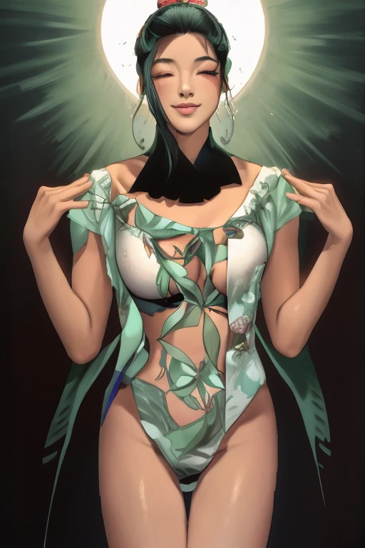 American girl of 18, video gamer, wearing translucent short T-shirt, black hair, ((blush: 0.8)), natural skin texture, 4K textures, highly detailed, insane details, faint colors , ((long wavy hair)), ((smile on face: 0.4)), (no panties: 0.2), ((looking directly at the camera)), ((tilted head: 0.8 )), ((large breasts:1)).