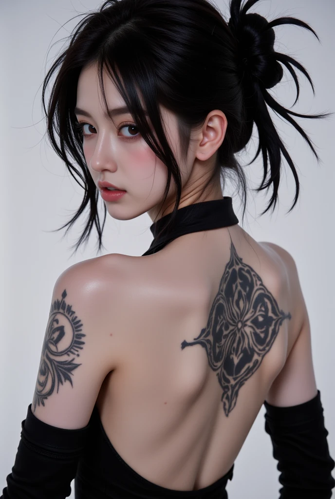 Hyper realistic super detailed sexy Jinx , NSFW, Very detailed, expressions faciales sexy, seductive facial expressions, [:(Face detail: 1.4): 0.4], 16K resolution, 4k resolution, dinamic lighting, High definition resolution, (sexy pose, Position attrayante), (hyper realistic: 1.4), (back light: 1.2), (sun light: 1), (pleine hauteur: 1.8),(contrasting background: 1.5), (Anatomy of the hyperrealistic arm), (Hyperrealistic anatomy of the legs), (peau propre), (lighting cinematic: 1.7), (intime), (Technologie NVIDIA RTX Ray Tracing), (Anatomy of the hyperrealistic arm: 2), (Ventre plat parfait), (image couleur),Create a masterpiece in 4K resolution, ultra-realistic, and extremely detailed, featuring an enthusiastic Jinx with an attractive and voluptuous physique hiking in the mountains. Jinx is the central character in the artwork, exuding a blend of adventure, determination, and natural beauty as she explores the majestic peaks. She possesses an alluring and voluptuous silhouette, accentuating her femininity and self-assuredness. She is dressed appropriately for mountain hiking, wearing functional gear that subtly highlights her curves. Her attire reflects her passion for nature while maintaining a seductive style.
The mountainous environment remains grand, with steep peaks, lush valleys, and winding trails. The sunlight beautifully illuminates the landscape, creating striking interplays of light and shadow on the rugged terrain. The surrounding nature is rich in detail, with trees, rocks, and perhaps even wild animals. Jinx seamlessly interacts with the mountains. She might be climbing towards a summit, crossing a rope bridge over a gorge, or simply pausing to take in the breathtaking view.
