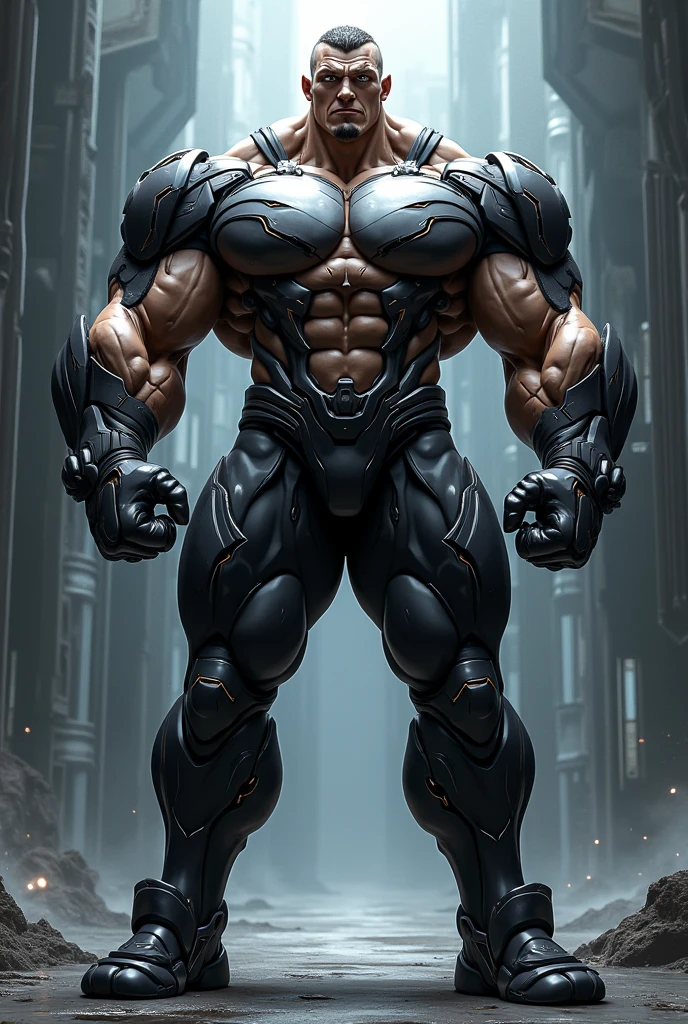 Tall giant muscular police officer,Shiny black honeycomb network pattern nano mecha,Honeycomb pattern,Lightweight texture,Character Concept(Resident Evil - Chris Redfield,Chris Redfield)senior police officer,Small grid texture,Regular symmetrical texture pattern,Sad expression,Deep and charming eyes,Emerald Eyes Hero,Heroic male pose,Tall burly,muscular!Attractive leg muscles,High target, Burly, Heqiang, Super Buff and Coolness, High Resolution Committee, Big Foot Shining Black Ultra-thin Nano-Mechanical Boots,Charismatic strongman,The bright sunshine shines on you,Matte particles,Shiny texture