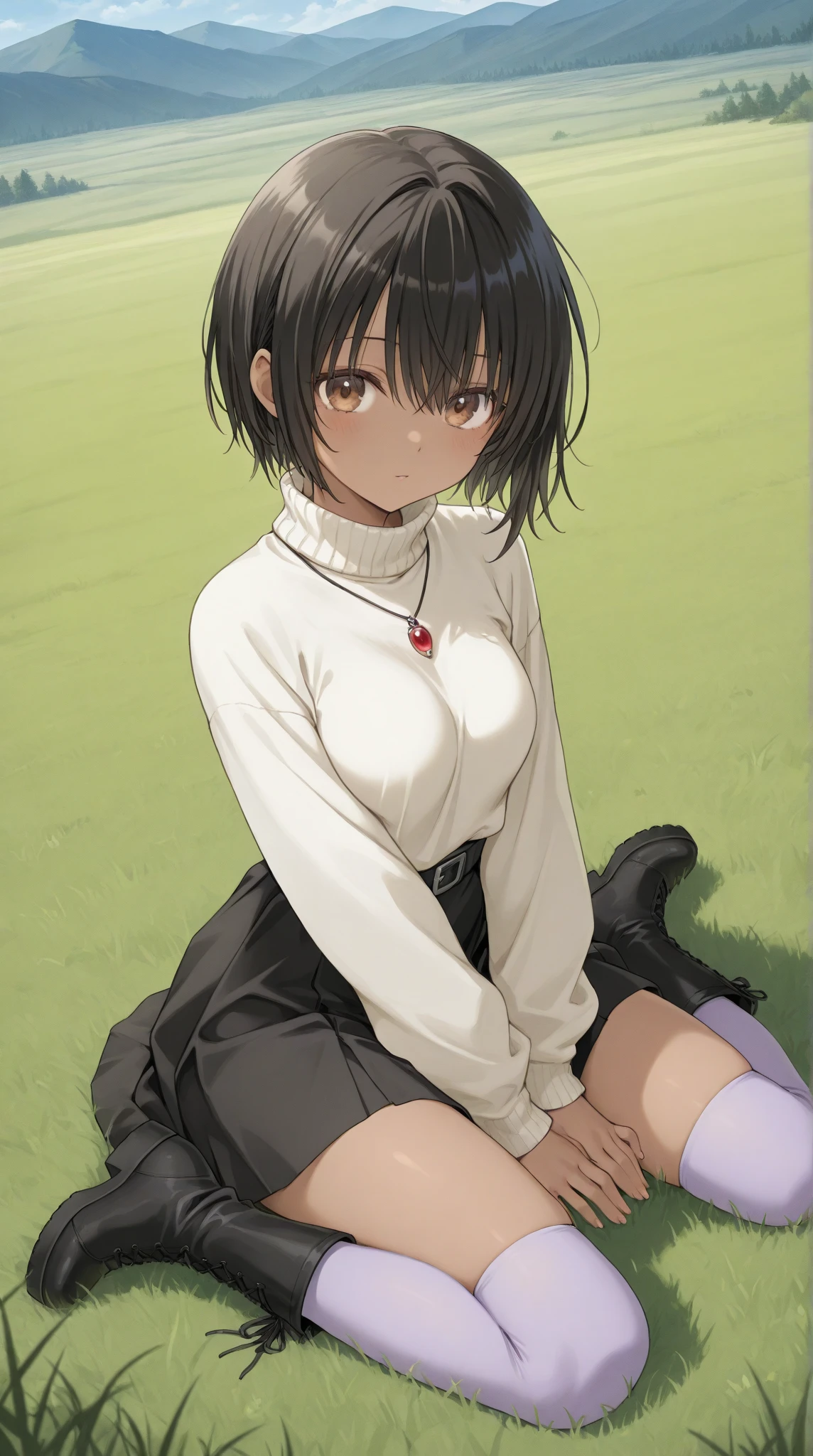 garden,On the grass,nakedの女の子,high school student,sit,Leg spread,Spreading legs,Looking forward,naked,Normal milk,Normal boobs,Nipples are visible,Black Hair,Short Hair,Blue Eyes,No clothes,Very embarrassed,Hold your mouth with your hand,Embarrassed face,Shy with open mouth,blush,Very embarrassed,Look Away,naked,Front viewStanding,Not looking at me,Looking away,Turn away,Thick thighs,Angle from below,Watch her from below