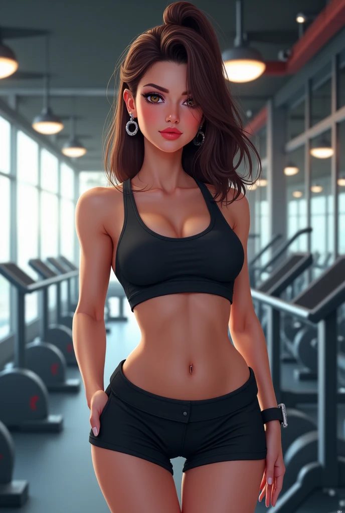 JK showing her panties in the gym