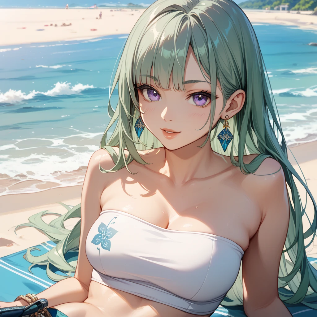 ((dark fantasy)), ((wavy hair, silver hair color, pale skin),(((green aquamarine eyes))), freckles, warm light,( 16 years old),busty,Glamour,Gorgeous,monochromes,erotic posing,Dynamic Posing,Arrange Pose,Dramatic,Cinematic,Detailed background, Dynamic Angle,From the angle of the film,Gothic background, Dark fantastic view,Best Quality,masutepiece,8K,The ultimate detailed dark background, Top image quality、RAW photography、超A high resolution,cropped shoulders, overall look is very erotic、Shot for one person only, model shoot, Large round chest, Beautiful Eyes of Details、Very slender eyes、Beautiful eyelashes、Very slim physique, with blush cheeks,Pearl Beaded Bralet Top, ((pearl top)), ((pearl bra))
