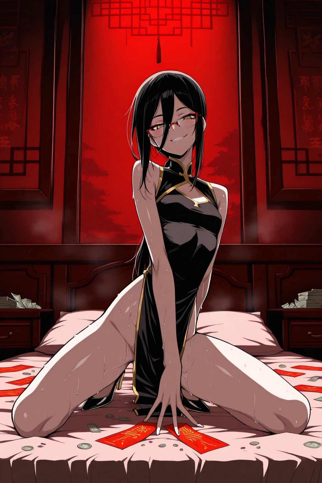 korean idol, exposed, thick massage oil all over body, cold eyes, lust, petite, nipple, showing off, stages, spot light, seperated legs