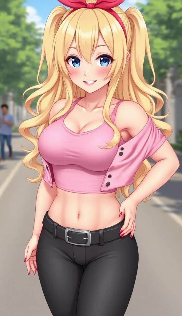 Gwen Stacy, ripped muscle, muscular body, pale skin, smile(blush), nude, skirt, sixpack abs, [ultra detailed skin:1.2], 8k uhd, pussy, full body, crowd, public, night, standing,