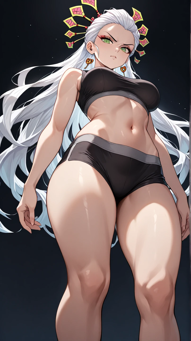 (best quality, masterpiece), 1 girl, centaur, It takes, White skin, Korean ,Smiling,animal, exposing the abdomen,Sportsbra, 아름다운 소녀 perfect white tiger photo, perfect white tiger photo