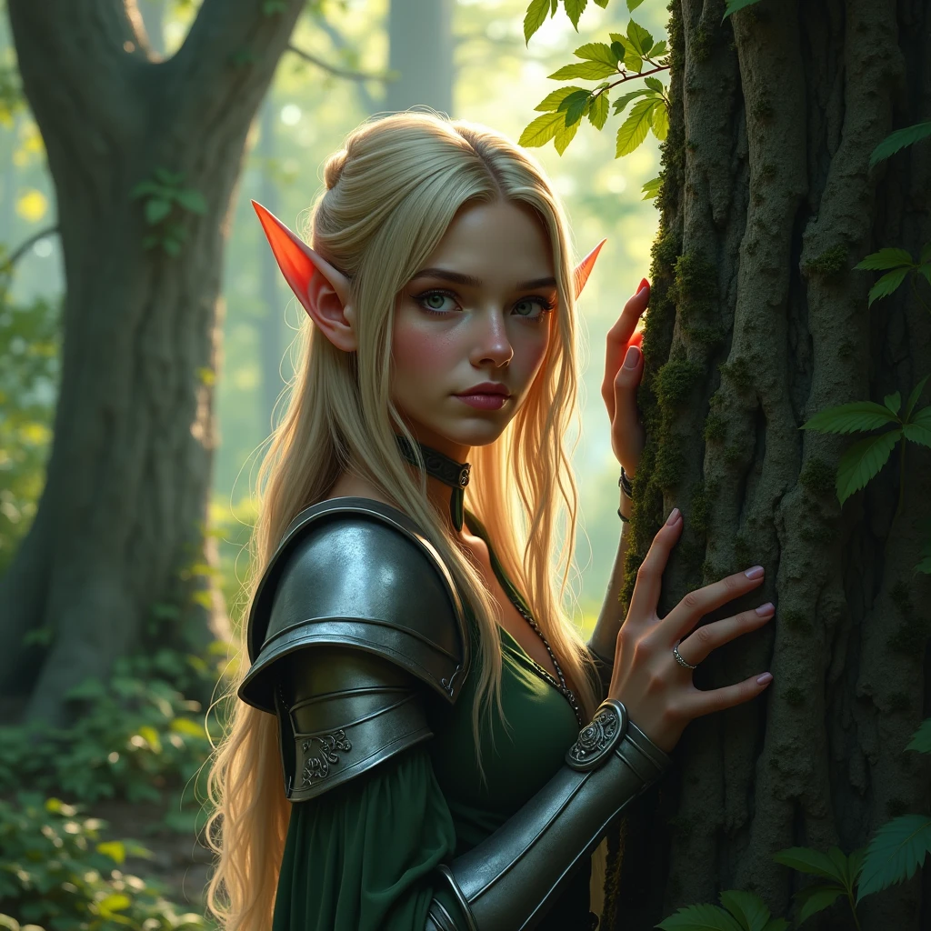 Shining Flying Elf、A beautiful and delicate elf in a revealing outfit、(Elf movements expressed with motion blur effect:1.5)、(highest quality、4k、8k、High resolution、masterpiece:1.2)、Super detailed、(Real、Photorealistic、Photorealistic:1.37)、Detailed Elf、Ethereal lighting、green々Leaf、Magical atmosphere、Dramatic Shadows、Stunning night forest scene in vibrant colors