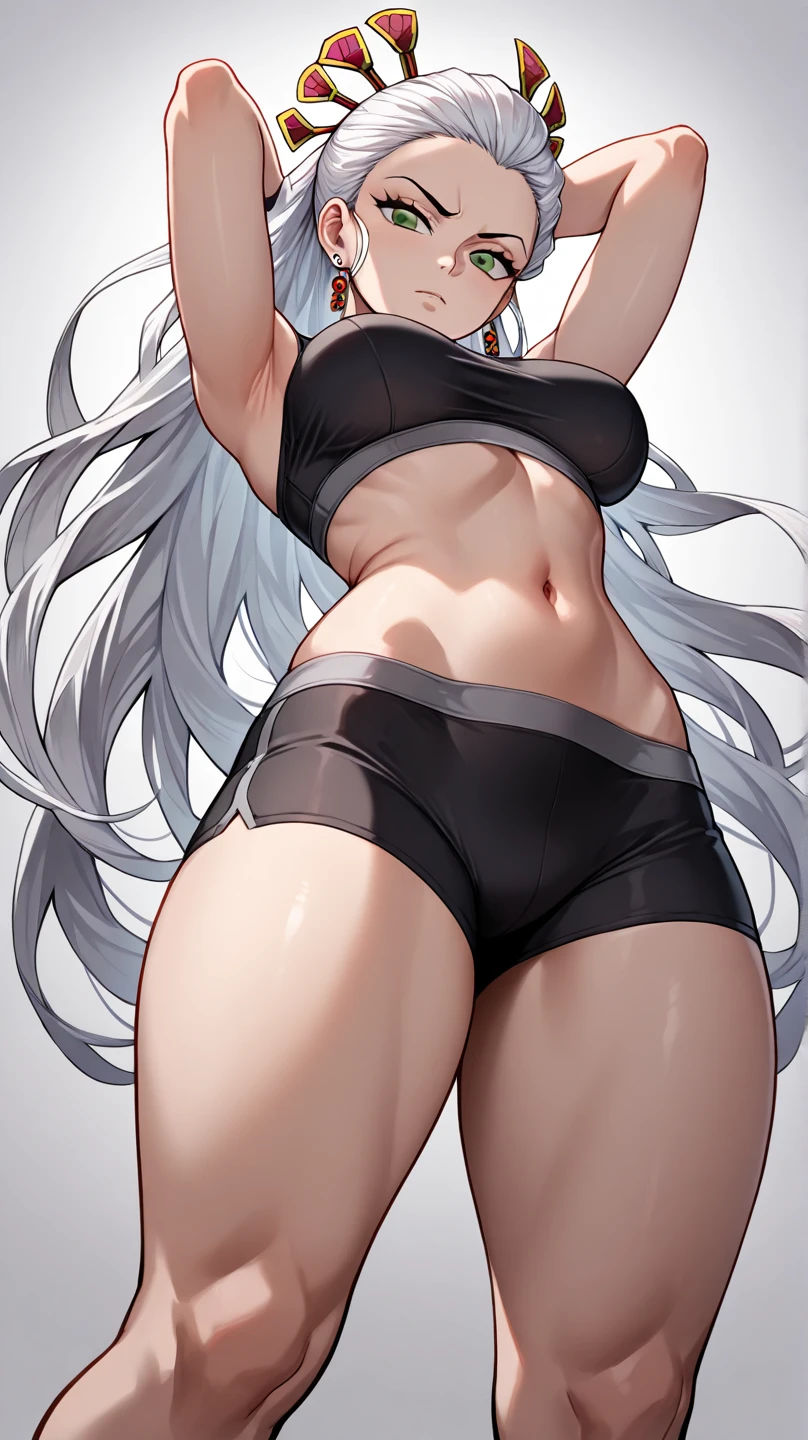 While peeing in public, Browsing Caution, Large Breasts, Remove underwear, smile, Huge hips, She has her legs spread, A small amount of yellow fluid spurting from the urethra,Sweaty, Very sultry, Dancing, Long Hair, white skin, white hair, poker-faced