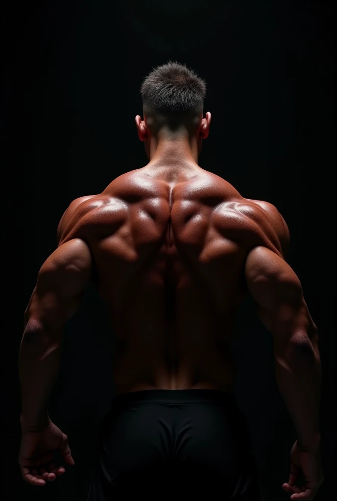 chiseled man with muscular back and no shirt, corpo de luz de fundo, muscular male body from back arms raised, back-illuminated, red light