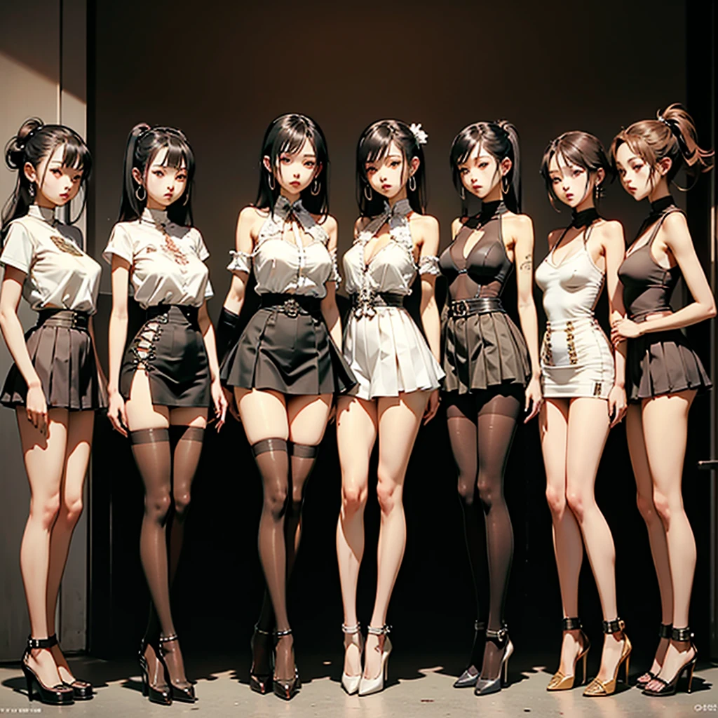 (((SFW, NSFW STILL SHOW, 12 Tiny Girls in a row:1.2, Shibuya Hachiko-mae scramble crossing on Halloween:1.2))), (masterpiece:1.2, best quality, photorealistic:1.37), {(Standing Full Body:1.2)|(from below:1.2)}, short silver hair, {School Uniform|naked bandage|tutu}, ((Detailed KAWAII face, Detailed Oily Porcelain skin)), {Bustling street|(Passerby schoolgirls)| halloween| neon}, {(Childish:1.2|Gigantic Cleavage:1.37|Underboob:1.2)}, {flower wreath|Red leather high collar}, {Floating hair|Strong wind|(((Ass focus)))}, (((Skirtlift:1.0))), {(Kissing face to face)|:p|:d|laugh|sparkle|joyful|delighted},extremely Detailed,