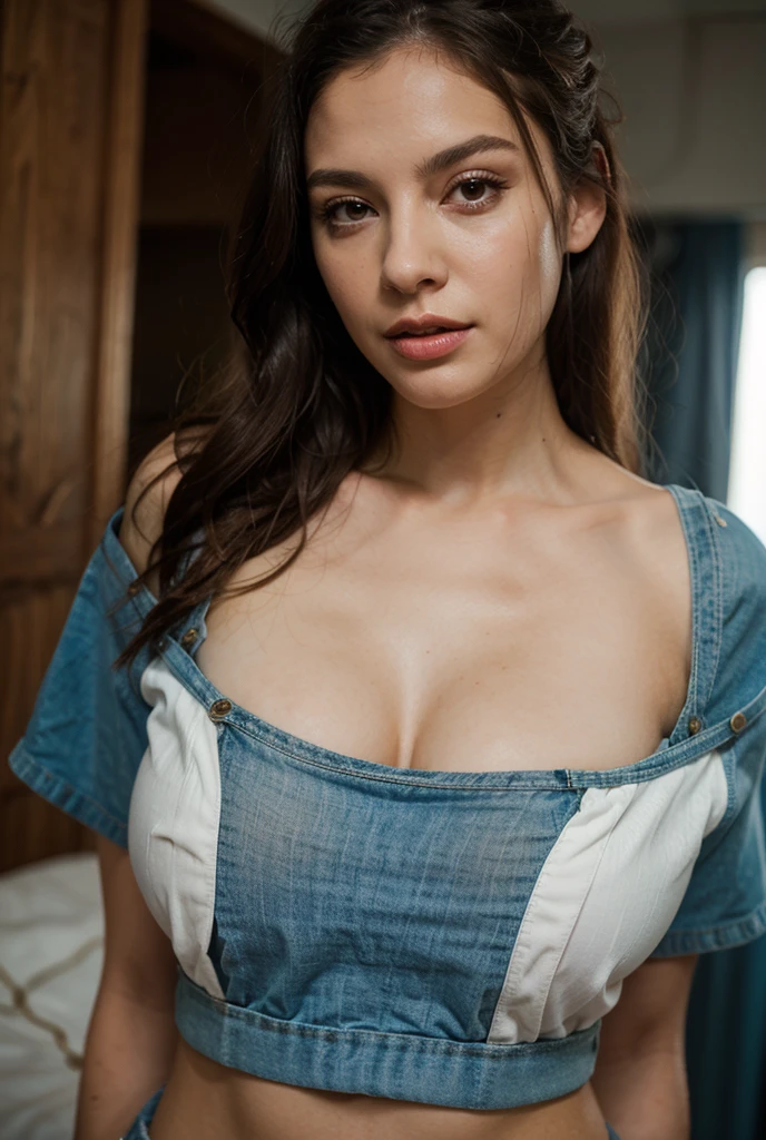 lusty, colored inner hair, braided ponytail, depth of field, wide shot, UHD, retina, masterpiece, accurate, anatomically correct, 16k, best quality, super detail