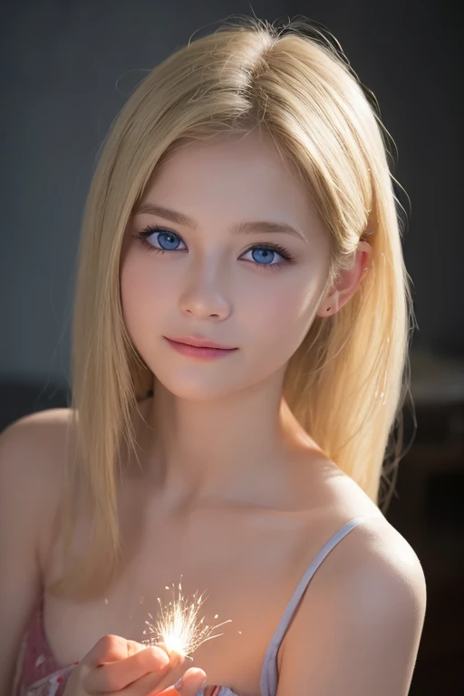 portrait, Practical, blue eyes, Blonde hair, Large Breasts, 4K resolution, High quality CG, Beautiful CG, Soft Light,