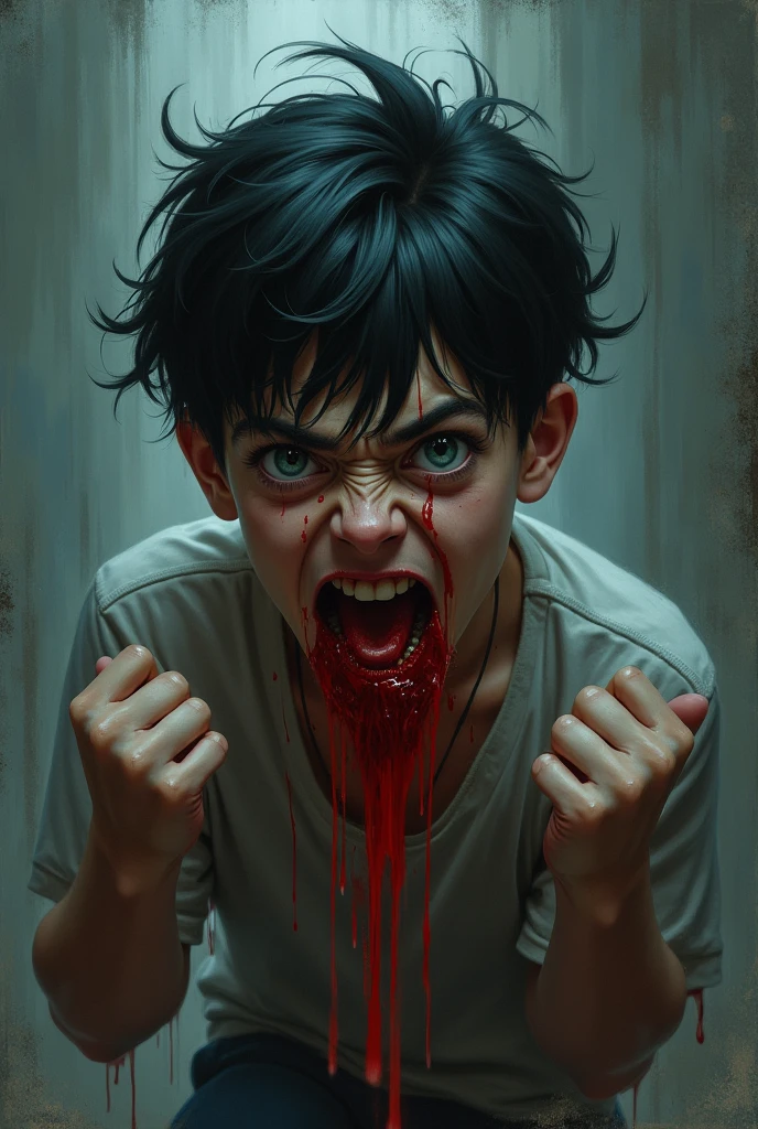 So cut boy he is killer he hand a blood so scarry