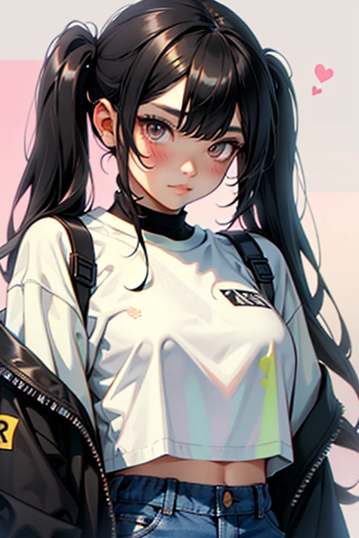 Cute girl, pink lips, wearing bright white shirt, her anime illustration face, animation GIF, hand drawn animation, attractive sketch, smooth and shiny, hazy romanticism, black hair, super flat style, smile, white Background - AR 1:1 - Rainbow 5 - Style Expressive --auto --s2
