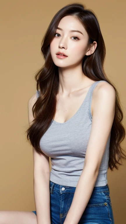 (lively, High resolution:1.3), 1 Girl with perfect body, very detailed face and eyes,long hair, big ,naked, breast bowl shape