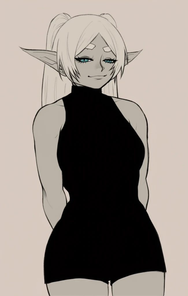 Highly detailed, High Quality, Masterpiece, beautiful, 2.5D, (Thorn Princess Outfit, black dress:1.1), <lora:ThornPrincessOutfit:1>, 1girl, solo, cowboy shot, light smile, Rosalina, Rosalina_Casual one eye covered, hair over one eye, <lora:Char_MarioSeries_Rosalina:0.8>, (detailed face and eyes:1.3)