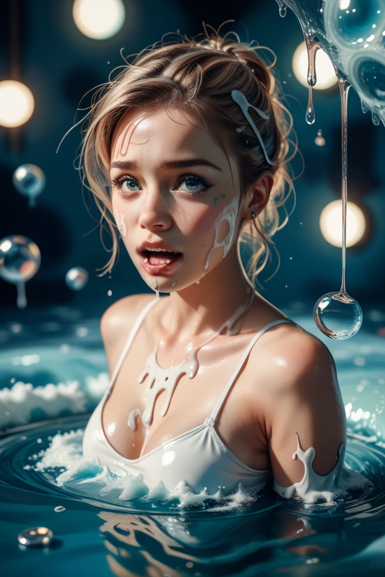 masterpiece, best quality,dutch angle,full body,realistic(painting style,nsfw(1girl, solo),amelia watson,blonde hair, blue eyes, choker, short hair, realistic eyes,wet clothes,translucent,transparent,dripping,naked towel,garter belt,cum in mouth,cum in pussy,pussy cum,cum on body,cum on breasts,cum on hair,excessive))) (((cum,bukkake,cum dump,creampie,socks,embarrassed,crying face,m legs,BREAK defecation, from behind, object insertion, butt plug, panties, (fake tail:1.2), ramen, soy saucepison,Prison,gaol,underground,dark,
