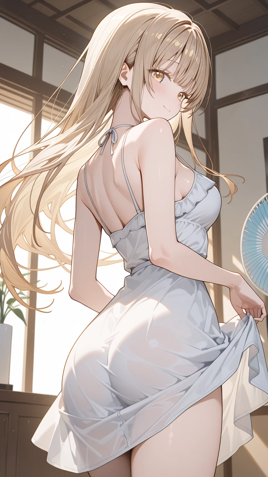 Santa Clothes、flaxen hair、Align your bangs、Drenched 、Bare、red blush、Beautiful breasts、I'm skinny、long、flaxen eyes、livingroom、a miniskirt、Milk transparency、full of sweat、full of sweat、