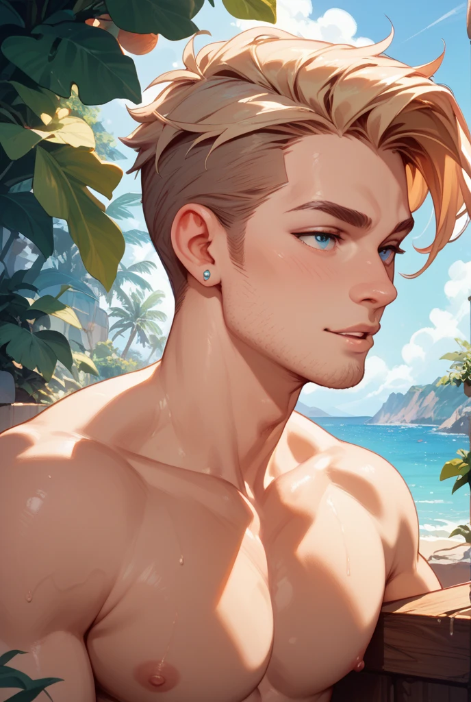 Handsome blond Man on the beach --auto --s2