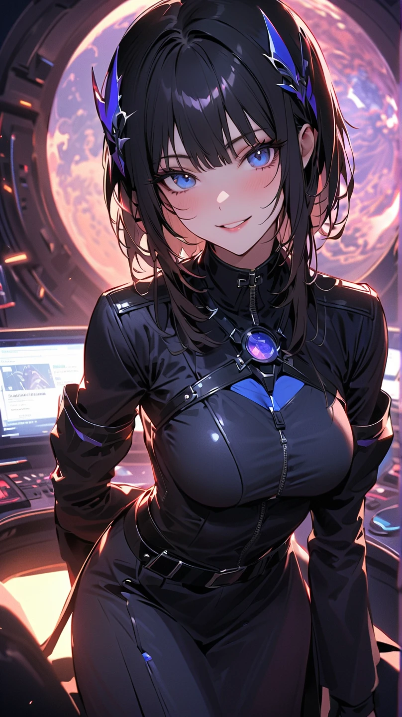 Dark matter entity female being of cosmic power with a ruin planet