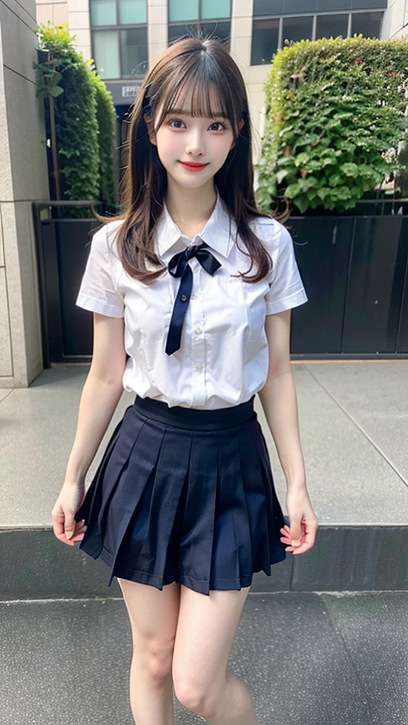Cute Girls、high school girl、Idol、uniform、mini skirt、See-through、Fluttering in the wind