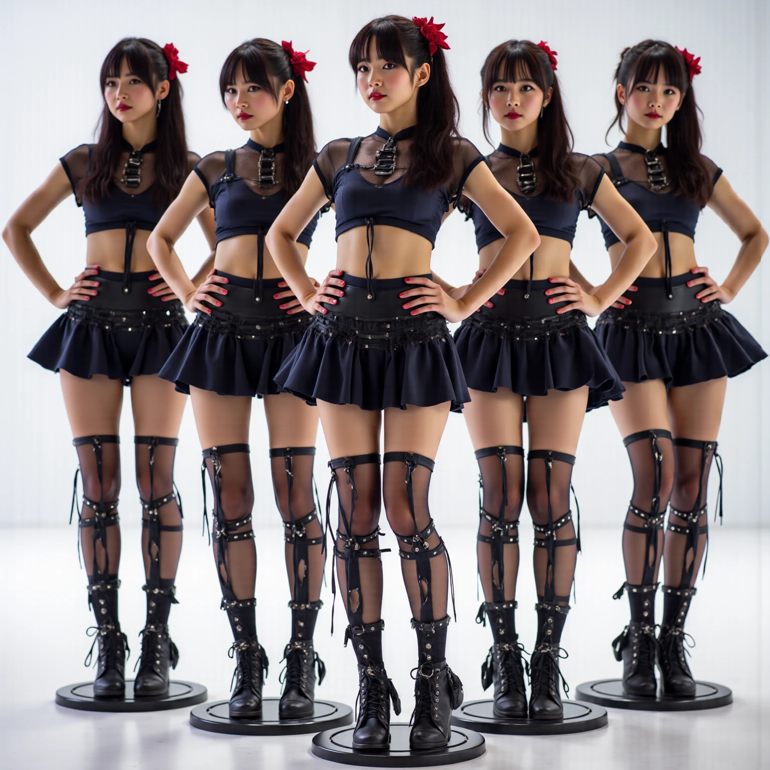 Crimson in WHITE, (Masterpiece) of ExtremelyDetailed (ProfessionalPhoto of 9Girls in Crimson SkinnyShorts:1.37) PUNIPUNI, {StandingBackwards FullBody|Stooped|Overflowing GiganticSideboob}, (((ShowAss)Back of Head)), {In the room|CrimsonCouch|FromBelow|From Directly Above}(SFW:1.8)(Acutance:0.8)VolumetricLighting BREAK (8K TopQuality) CrimsonBeltbra, (ClearlyVisible the shape of RoundlyButt), {HiddenHand|Corrected BabyLikeHand}, ((Keep Head and Body facing Backwards)), CrimsonLeather HighCollar Up hair with RedRose FlowerWreath WrappedBody Full of Flowers, Detailed Radiant PearlSkin with Transparency Detailed Clothes