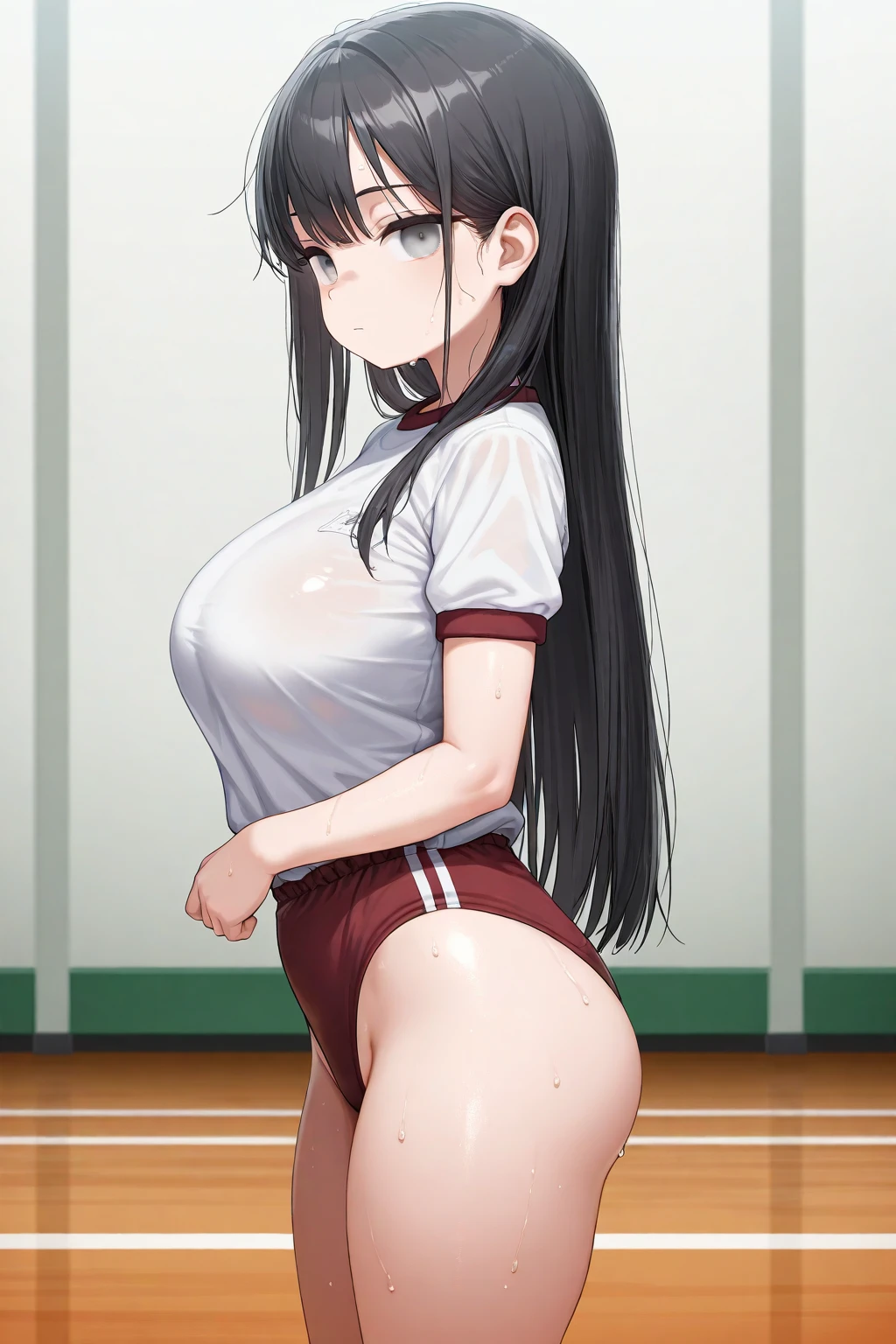 (((Lower Body、Show your ass、leotard))、(((Accentuate your butt、光沢のあるleotard)))、Highest quality, 8k, masterpiece :1.3)), whole body, Sharp focus :One Girl,Glowing Skin,Sexy pose,Highest quality,Tabletop,shape,Very delicate and beautiful,Hmph,8k壁紙,wonderful,In detail,Official Art,Very detailedなティッカーUnity 8k壁紙,Unbelievably ridiculous,Large file size,Very detailedな,High resolution,Very detailed,Beautiful detailed girl,Realistic,X-ray,The queue is full,(((セクシーなleotard)))、(((Small breasts、Long black hair)))、(((School、classroom)))、Stand upright、, ((Black Hair))、leotard、Sexy pose、Hairstyle: long hair、Two hands、Expose your shoulders、leotardのみ着用、Small breasts