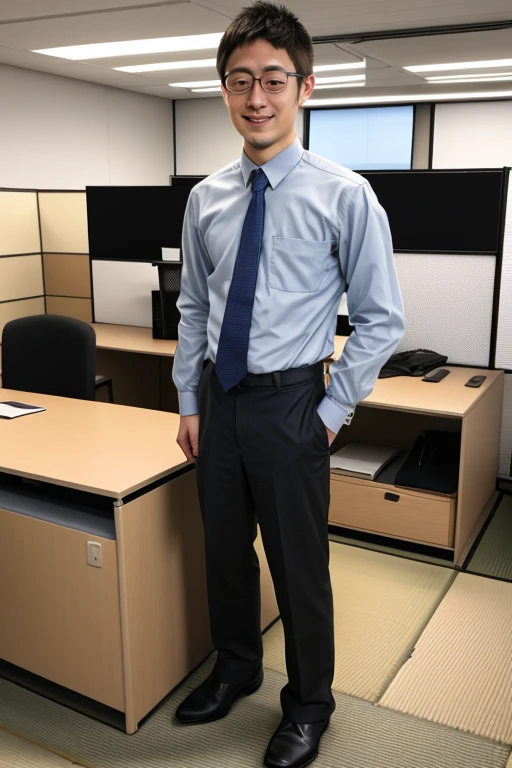 40 years old，Hidetoshi Nakata，（Kogoro Mori 1.3），whole body，Lean，muscle，office，Green socks，foot，Standing，Baldhead ，transparent，Thick body hair，underwear，Topless，Densely hairy，Fortitude，HD，With a mustache