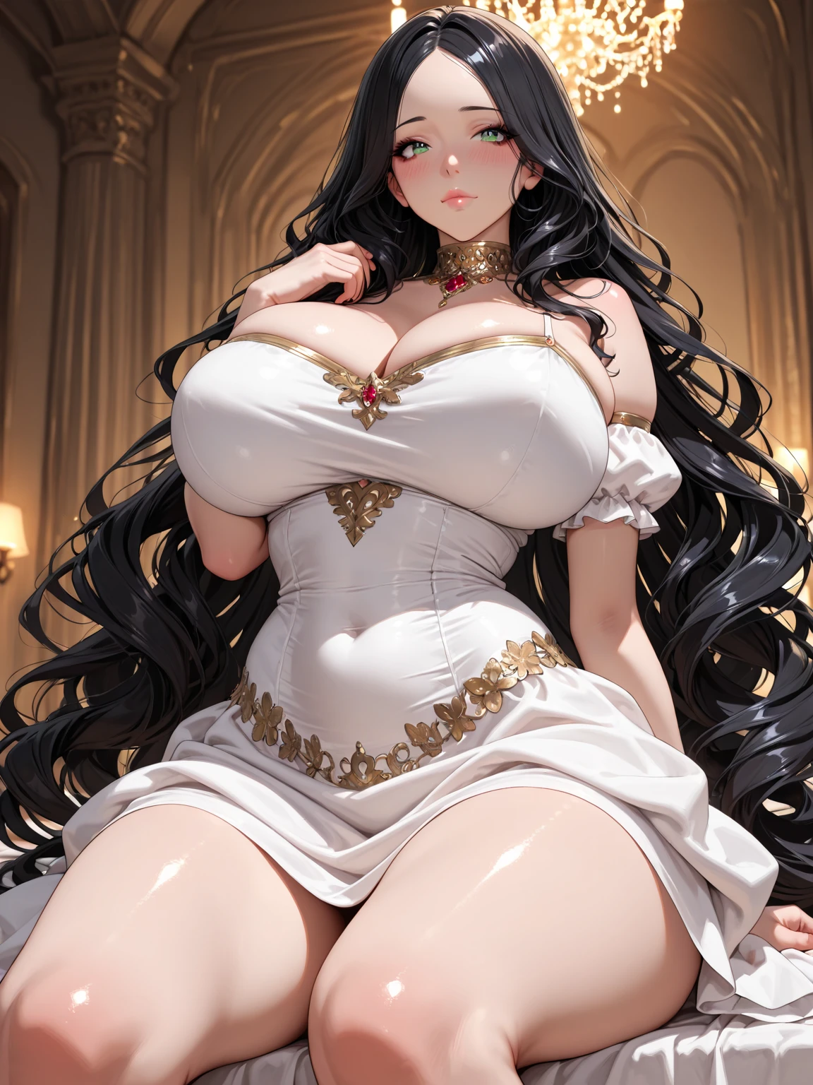 Irish woman, milf, mature, curly hair,black hair, high cheekbones, glossy lipstick, pouting, pouting lips, white pale skin, tall, curvaceous, small waist, big hips, hip dips, large breasts, big breasts, sagging breasts, looking at viewer, Best quality, 8k, Masterpiece, realistic, photorealistic, (gigantic breasts:1.2),wearing beautiful embroidery and jeweled ruffled gorgeous princess ballgown with voluminous full length hoop skirt,
princess in a beautiful embroidery and jeweled rococo princess ballgown with voluminous full length hoop skirt,super detailed gorgeous princess ballgown with voluminous full length hoop skirt,jeweled Gorgeous rococo princess ballgown with long train,jeweled Gorgeous rococo princess ballgown with long train,gorgeous rococo princess ballgown with beautiful embroidery and jeweled, detailed eyes, brown eyes