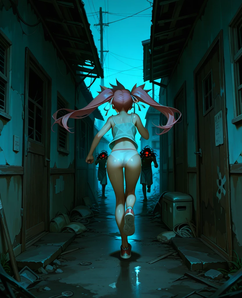 (SFW, NSFW_STILL_SHOW), Oppai-Loli、((wide-angle, Flying Magic、Floating hair、Floating in the air, Curved horizon, Overlooking a city eroded by the jungle,Above the city)), { (Mystic sight)| best quality | 8k | clear |focused } (Masterpiece:1.2, photo-realistic:1.37)、{ Soft Lighting with many Follow lights | smooth shading }、(Detailed KAWAII Face)、{(Childish)|(Gigantic Cleavage)}、{ ((facing back))| ((Full Body:1.2)) | ((Ass focus)) }、(Detailed glistening ivory skin)、extremely detailed, { Naked bandage | Transparent Veil | Red Leather High Collar | Red Long Boots | rubber sole }, { correct legs | correct hand | correct fingers | feminine hands | perfect anatomy | no missing limbs | no extra limbs },