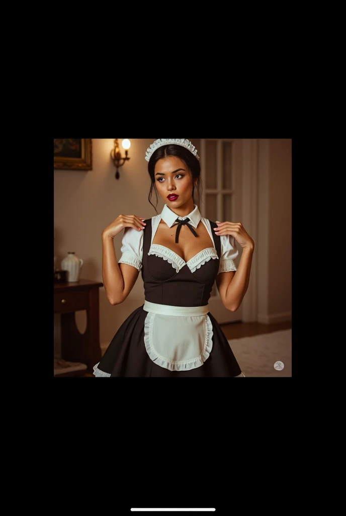 cam11am3nd3s, portrait of sexy playful maid, short apron, amazing body, feminine features, busty, (kitchen:1.3), flirting with camera, cinematic, photorealistic alisonbrie cam11am3nd3s