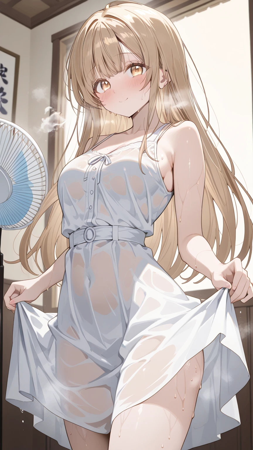 masterpiece, Highest quality, High Resolution, HS1,blush、smile,NSFW、Balcony、priest clothes、Thin white underwear