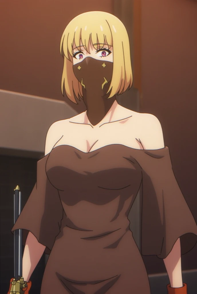tall body, tall, long legs, mature female, mature, adult, Zombie apocalyspe background,eft_hotd_orange, 1girl, solo, orange hair, brown eyes,antenna hair, Big breasts, enormous large breasts, ponytail, long hair, big cleavage, ((loose tank top with cleavage)), (Tight yoga pants),Plump, Half eyes expression, Hoopa earring, ((silver chain tag necklace)), ((big Hoopa bracelet)), Long nail, eyeshadow,Sweat, (earPierce), Thick lips,Rei miyamoto,Perfect face,detailed face,eyes on viewer,Golden ring,Standing,,Gloss lips,Horny,Half eyes open,Soft expression,Wide hips,big Cross Earring,Soft expression,Confidence,Flirty,Curvy figure,Many gold rings,gold rings,spouty lips expression,Black girl,Tatto, topknot long ponytail hair,Solo,Tanned skin,Wide hips,Swaying hips,Standing pose,Oversize breast,Lipstic,Professional make up,Eyeshadow,Tight tights,Detailed face,Bright room,Detailed hand,view from head to waist