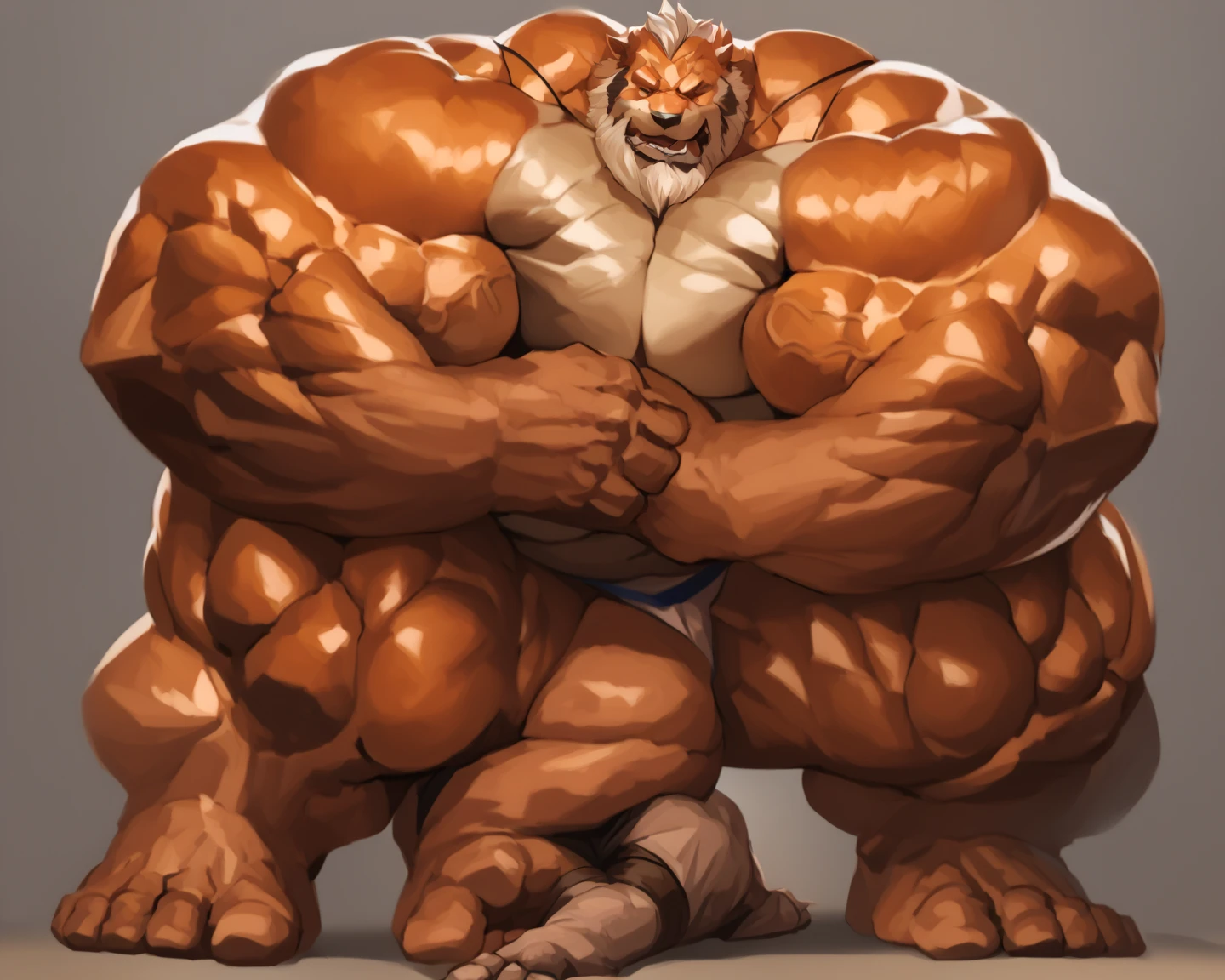 huge muscular old man, huge shoulder