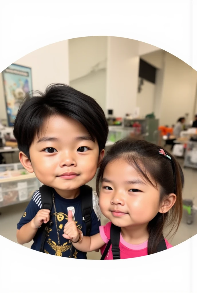 Modern style, more open plan, white background, photo of 5 western children together, cute, one black boy, one smiling girl, one blonde girl, blue eyes, one black hair boy, one blonde boy, flat finger