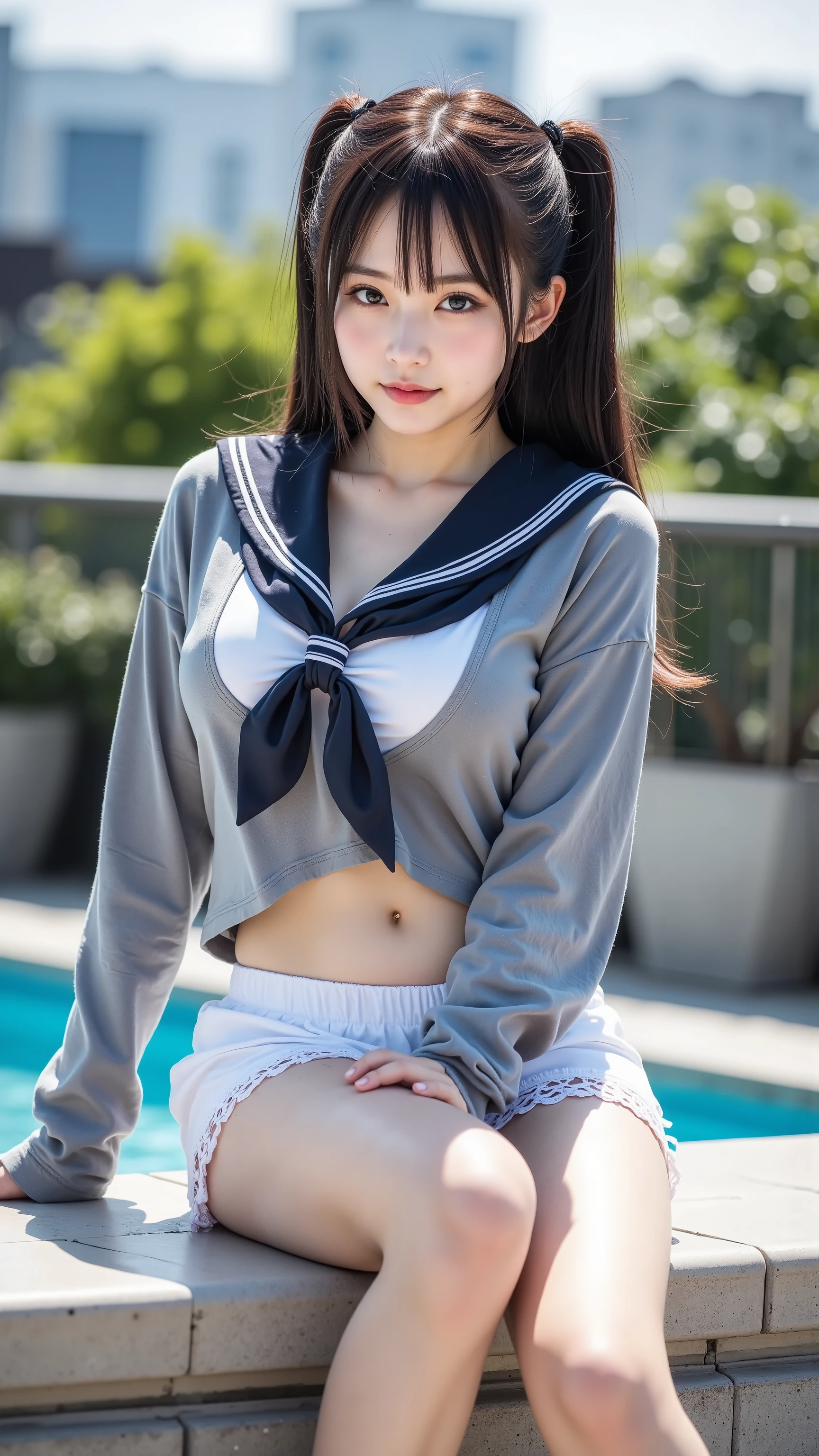 men and women ,expensive,170cm、 (garden), (smile、laughing out loud、Sailor uniform)、They hesitate、anger,Sweaty body、Wet Hair, Underarm, Medium chest,Realistic nipples, Realistic butt crack, Very short hair , (expensive色彩彩度:1.0), (Very detailed肌), (Highest quality:1.0), (Ultra-high resolution:1.0) ,(Realistic:1.0), (Very detailed:1.0), (8k, RAW Photos:1.1)、((Thick pubic hair))、(Touching your own with your hands)、thin、short hair、(mai shiranui)、Front view、Skirt Lift、White sheer underwear