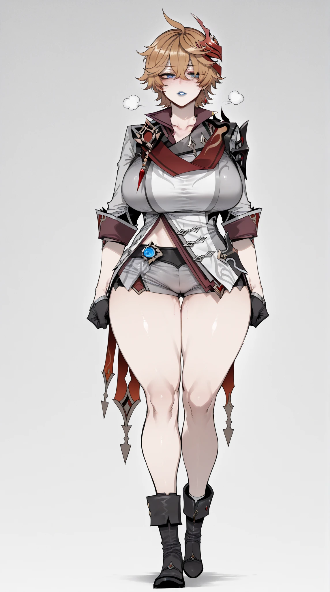 Red Riding Hood, big breasts, frontal, full-length, looking at the camera, facing the audience, standing pose, simple background, three-dimensional light, detailed full-body concept, sleek digital concept art, beautiful full-body concept art, art trend, CGsociety full-length,
