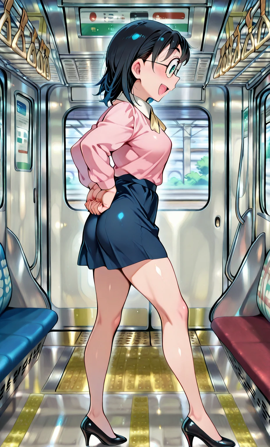 Naked high school girls on the train