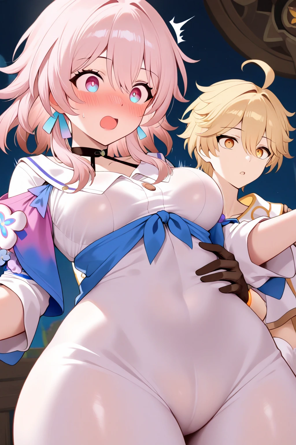 One Girl、(Tears)、(Ahegao)、cum around、Men around、(Pregnant women)、(During pregnancy)、Brown nipples、((Small breasts))、(Large areola)、