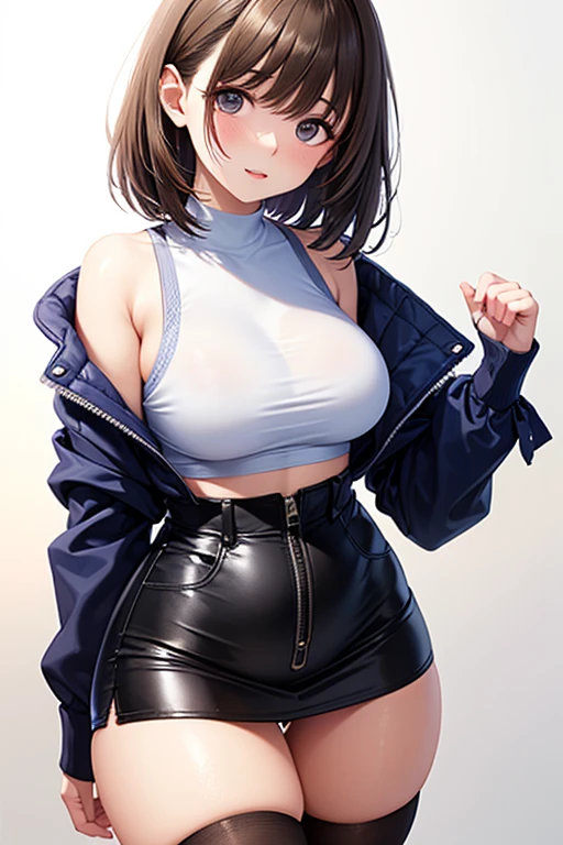 Woman body defined thick thighs cyber body parts, short underwear