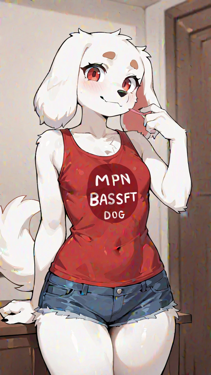 Furry, anthropomorphic wolf, Russet brown fur, dark brown hair, dark green eyes, 6'1 and 173 lbs, 41" Chest, 19" Shoulders, 13" Biceps, 32" waist, 23" Thighs, 15" Calves, 19" Back, porn magazine cover, smiling calmly, soft colors, vivid colors, pastel colors, soft shading