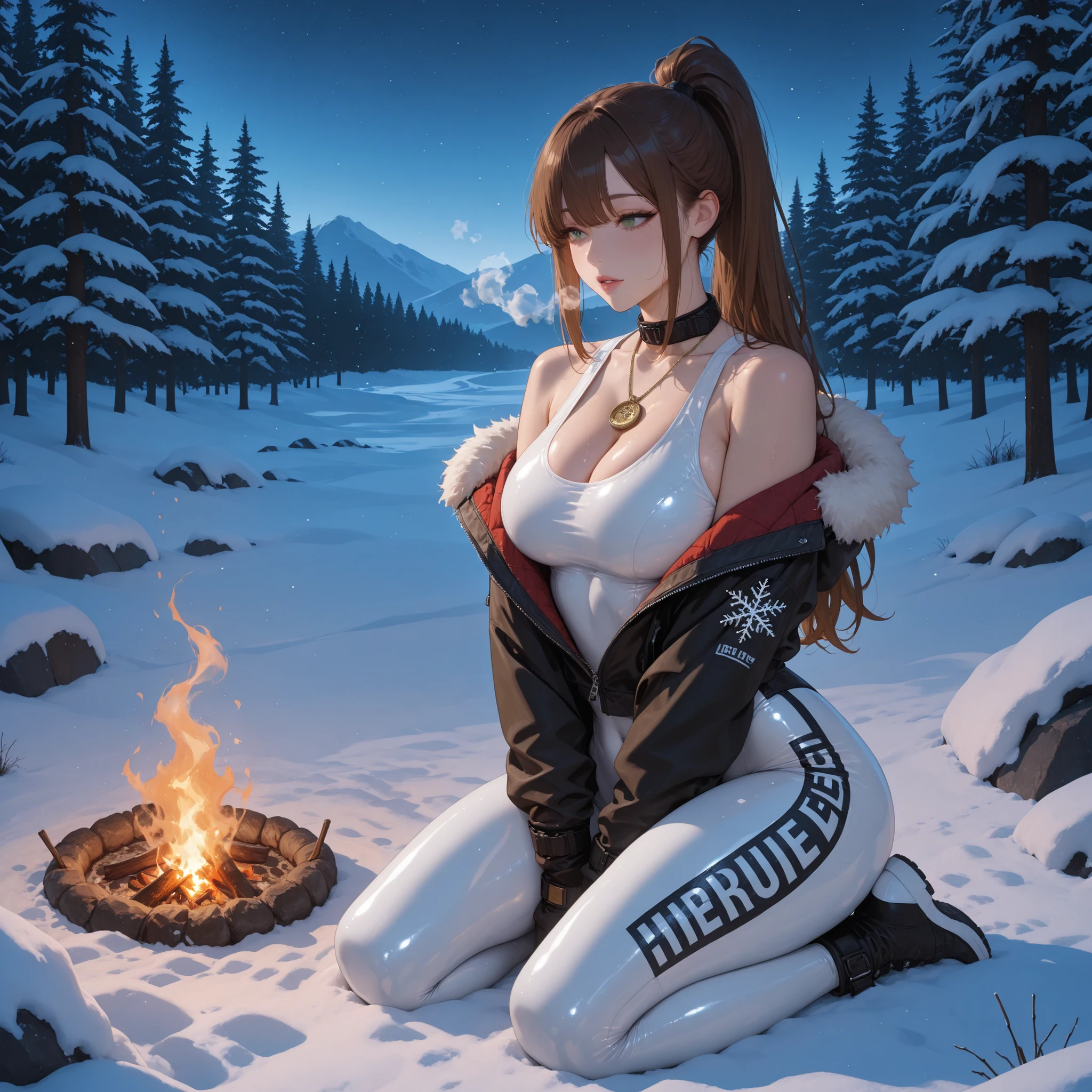 cute elf,(((little ,tiny little body,little))),(((6 years old))),((anime elf with extremely cute and beautiful orange hair)), (((elf))), (((elf ears))),
(((flat chest))),((((black hair:1.35,messy orange hair,long hair,huge braids,colored inner hair,ear breathing)))),(((orange_eyes:1.3))),intricate eyes,beautiful detailed eyes,symmetrical eyes,big eyes:1.5,(((lustrous skin:1.5,bright skin: 1.5,skin tanned,shiny skin,very shiny skin,shiny body,plastic glitter skin,exaggerated shiny skin,illuminated skin))),(detailed body,(detailed face)),
cute,slutty,erotic,daring,(((nsfw))),
zettai ryouiki,revealing clothing,show skin,(((Sexy orange coat, orange coat outfit, wearing a orange coat:1.3,orange winter coat))), ((orange mini-skirt,orange mini skirt with furry edge,visible thong straps)),(white gloves,orange clothes,semi-naked,with little orange clothing,((((furry edge clothing)))),(((intricate outfit,intricate clothes,embroidered outfit,ornate outfit))),
(dynamic pose:1.0),embarrassed,(centered,scale to fit dimensions,Rule of thirds),
((snowy pine forest at night)),with dark stormy clouds,winter,scenery:1.25,((snow forest background)),Christmas tree,
highres,sharp focus,(ultra detailed,extremely detailed),(photorealistic artwork:1.37),(extremely detailed CG unity 8k wallpaper),(((vibrant colors,vibrant theme))),(intricate),(masterpiece),(best quality),