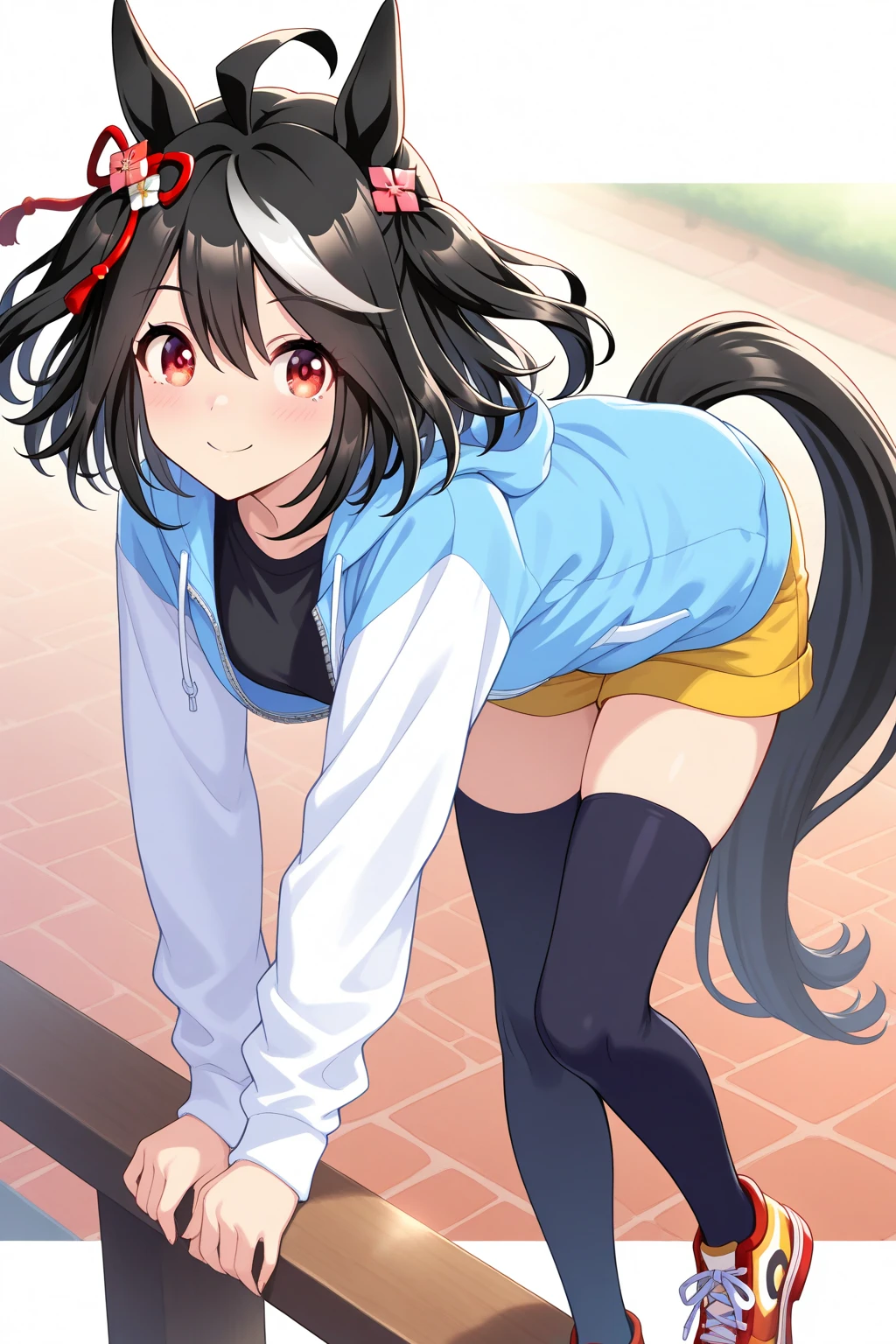 1girl, panda tails