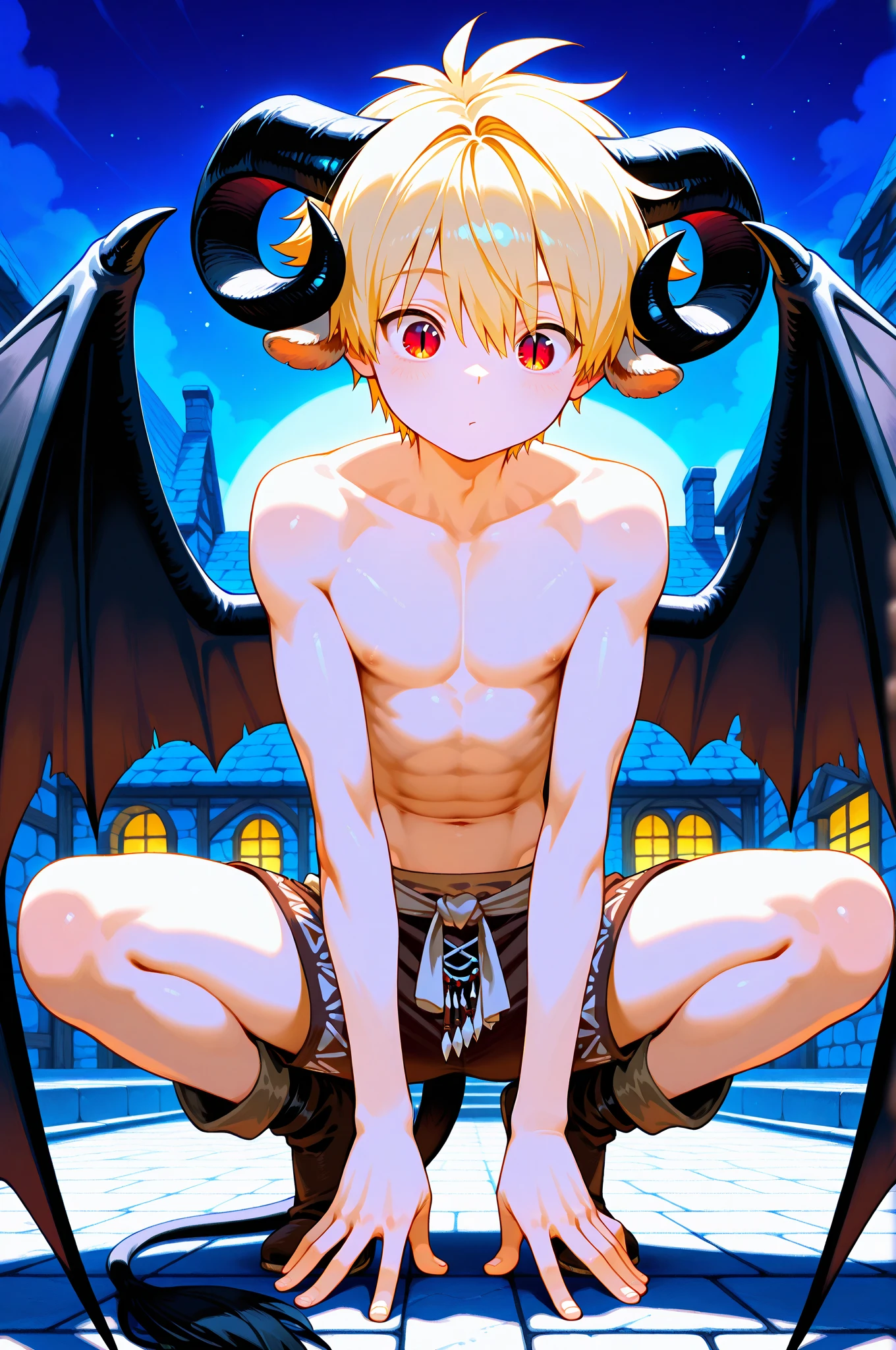 Ultra sharp, masterpiece, best quality, intricate details, detailed eyes, perfect face detailed face, masterpiece, highly detailed exquisite character art, perfectly detailed anatomy 1boy, Boy, Beautiful boy, transparent flowy outfit, pixie, fairy, small, flying, sitting legs spread, shaved sides, glowing, textured skin, whispering, green eyes, blonde hair, glossy face, fairy dust, Slim body, (Very thin body), (very young ???), (very small and short body), 10-Year-Old-Boy, (Showing armpit:1.3), Earring, Choker, Sweat, Simple beckground