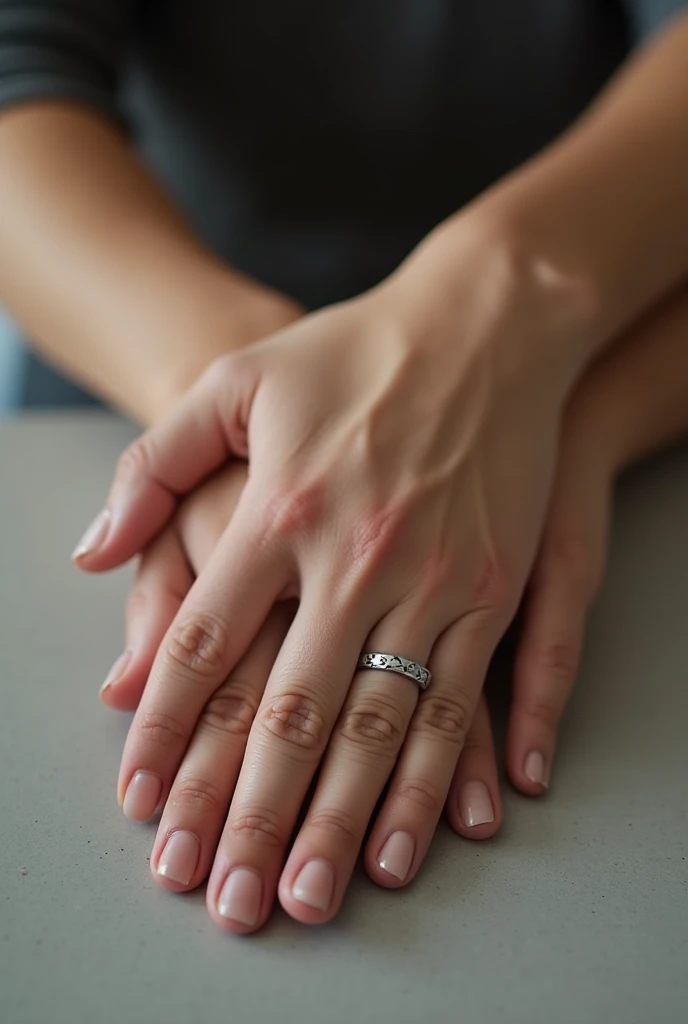 Beautiful hands、woman、nail、Place your hands on the desk
