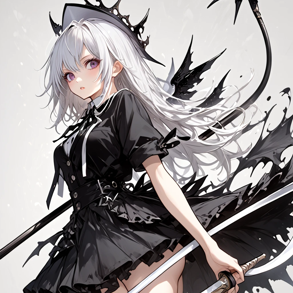 tmasterpiece，Need，best qualtiy，incredibly detailed，Two-dimensional anime，chiquita，Katana in hand，Knife light，Ray traching，High quality face，High-quality hands，White color hair，Long hair with a shawl，fullnude，Black leather panties，Good bandage，black leg rings，black lence stockings，Post-apocalypse，ragged attire