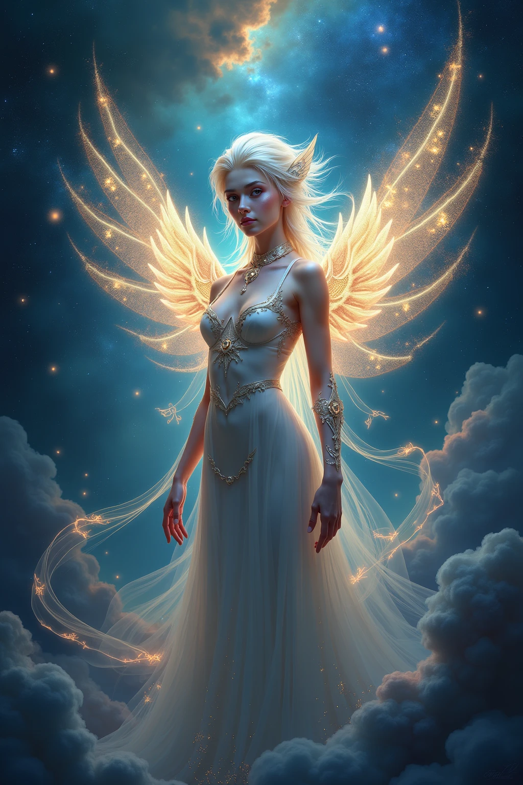 closeup portrait of a female angel, AngelicStyle #cinematic <lora:SDXLAngelic:0.8> bright, powerful, angelic, (Studio ghibli style, Art by Hayao Miyazaki:1.2), Anime Style, Manga Style, Hand drawn, cinematic sensual, Sharp focus, humorous illustration, big depth of field, Masterpiece, concept art, trending on artstation, Vivid colors, Simplified style, trending on ArtStation, trending on CGSociety, Intricate, Vibrant colors, Soft Shading, Simplistic Features, Sharp Angles, Playful