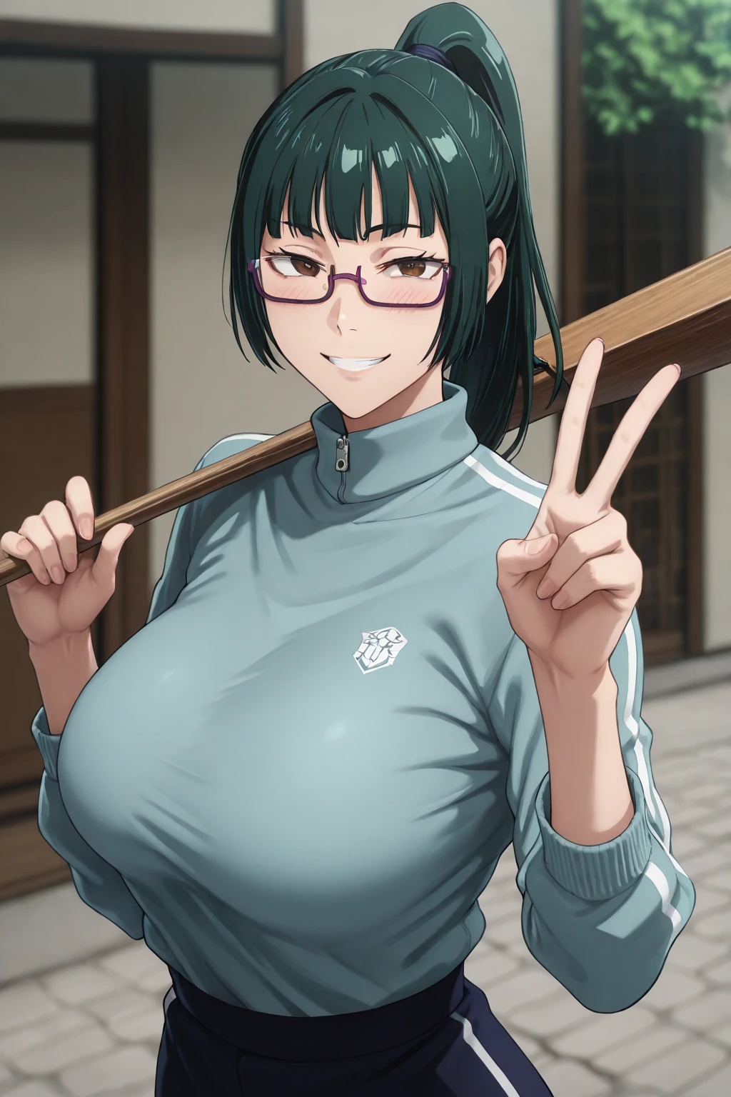 Photo of a indonesian female teacher with saggy breasts, (((keeping the goal))) in the middle of(soccer field), 40yo,busty body, tall body, tanned skin, dimples, light, detailed face, embarrassed face, ((looking disgusted)), ((very angry)), (dissapointed), ((hands raised up)), Perfect breasts, big breasts, natural breasts, big nipples, G cup, (((brown hijab))),(((glasses))), (nude), (((cotton bra))), (((cotton panties))), (((goalkeeper gloves))), (sweat:1), (wet)