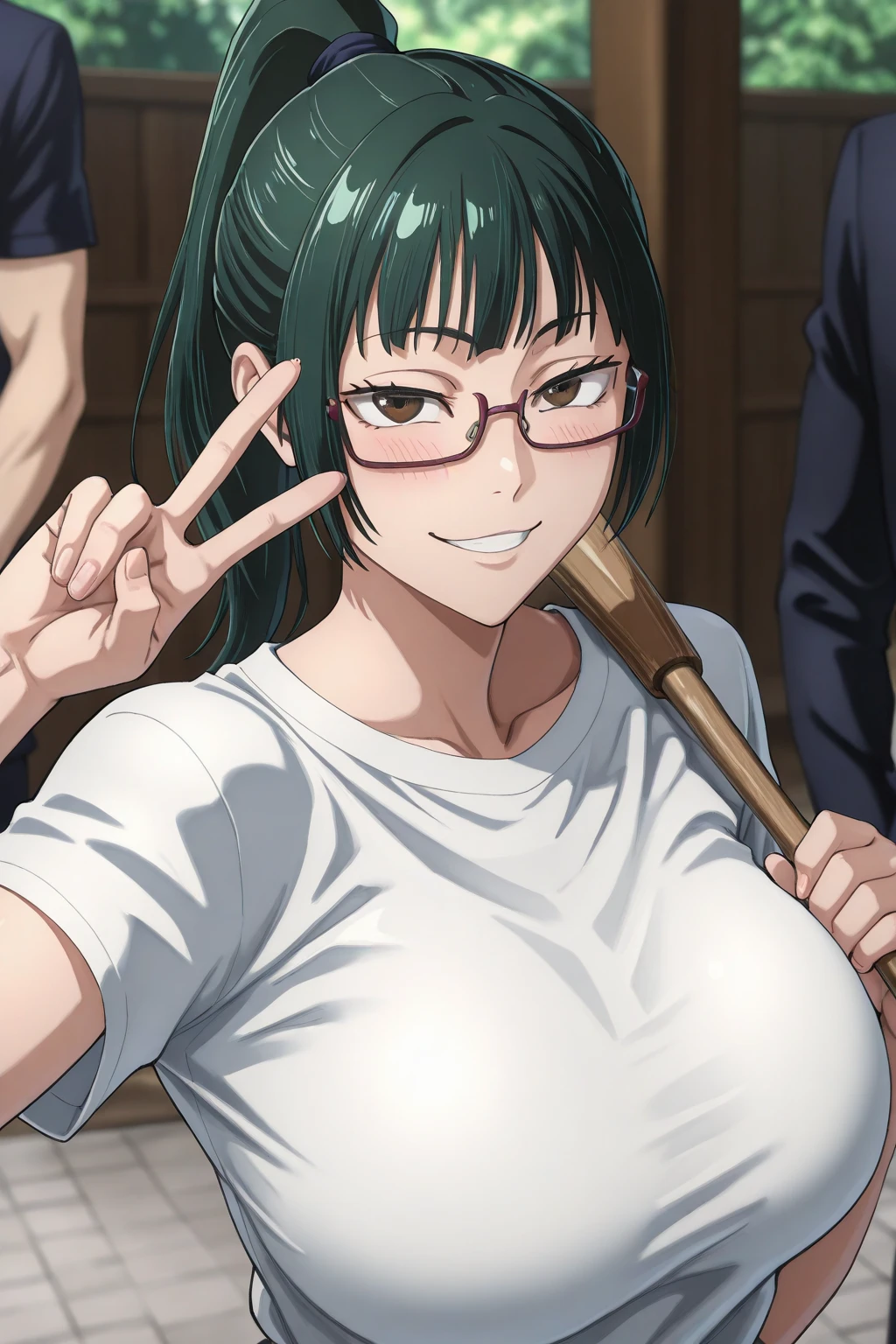  Maki Zenin big tit busty ((mejor calidad)), ((obra maestra)), (detallado), cara perfecta